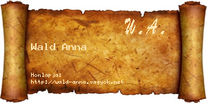 Wald Anna névjegykártya