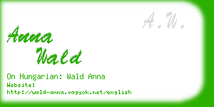 anna wald business card